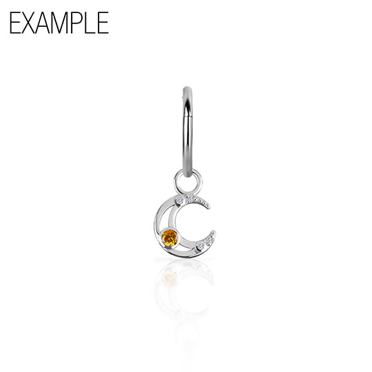 PT950-CHARM-74CD-O-RING-DIA YE/WH