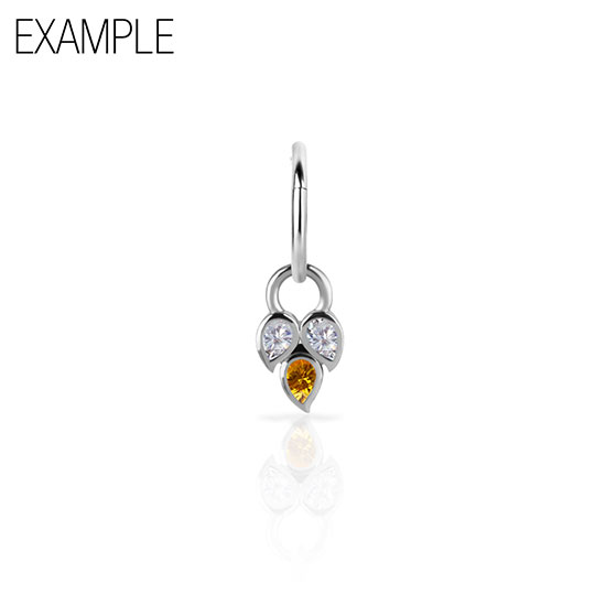 PT950-CHARM-75CD-O-RING-DIA YE/WH