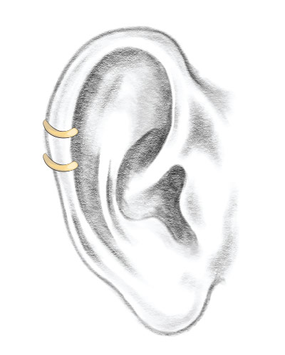 ear piercing drawing
